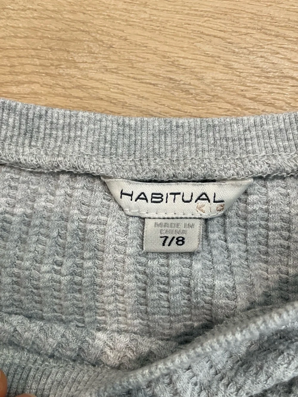 Habitual Gray Ribbed Knit Kids Matching Set - Cropped Top & Flare Leggings